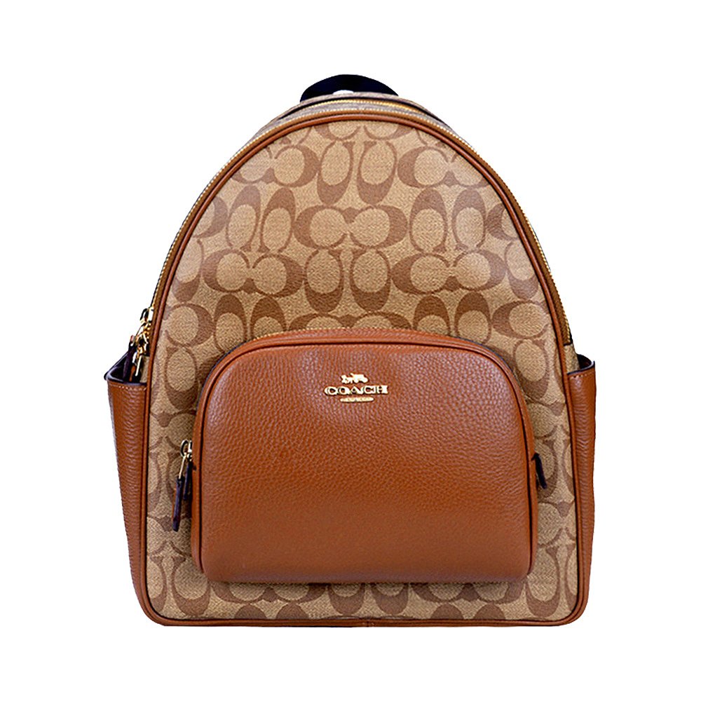 美国直邮coach蔻驰奥莱女包经典老花百搭休闲双肩背包