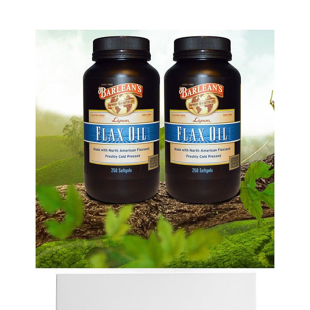 香港直发iherbbarlean巴宁木酚素亚麻油凝胶冷压亚麻籽油
