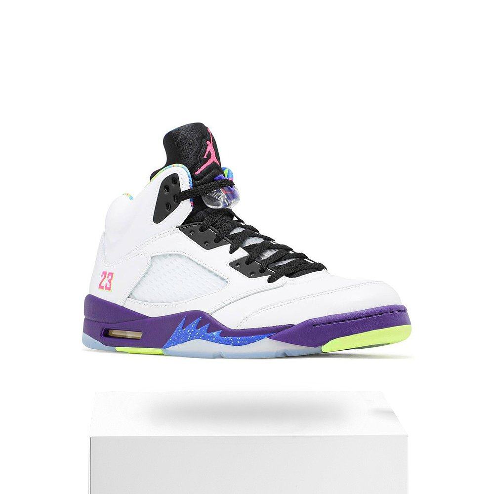 美国直邮airjordan乔丹aj5白紫鸳鸯新鲜王子篮球鞋