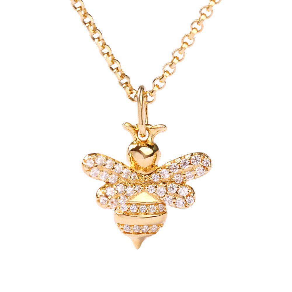香港直发apmmonaco金黄色昆虫小蜜蜂项链ac3657oxy项链