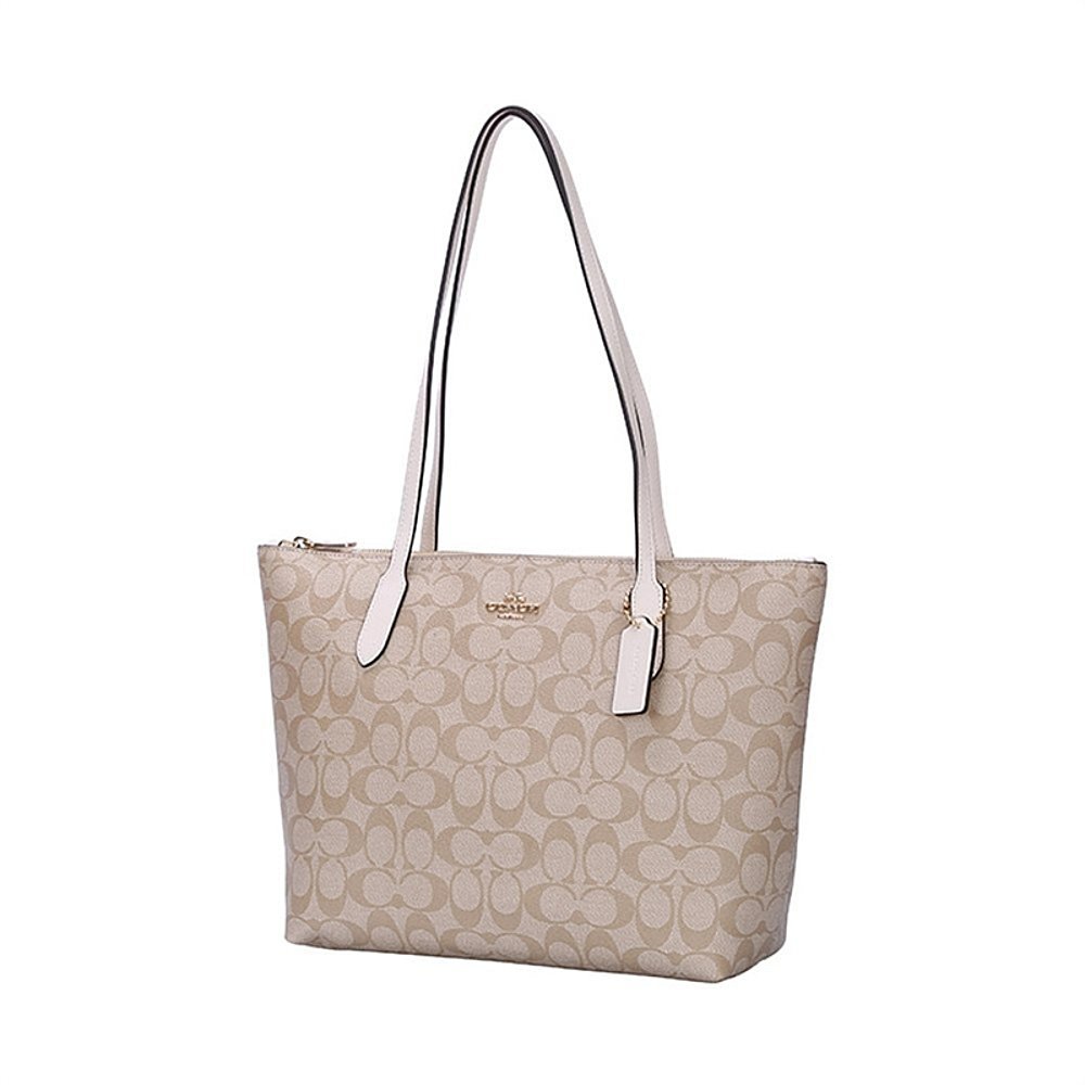 coach蔻驰中号单肩手提拉链托特包