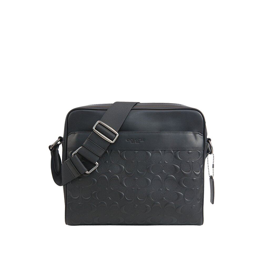 美国直邮coach蔻驰男士压花拉链单肩斜挎包公文包男士包袋