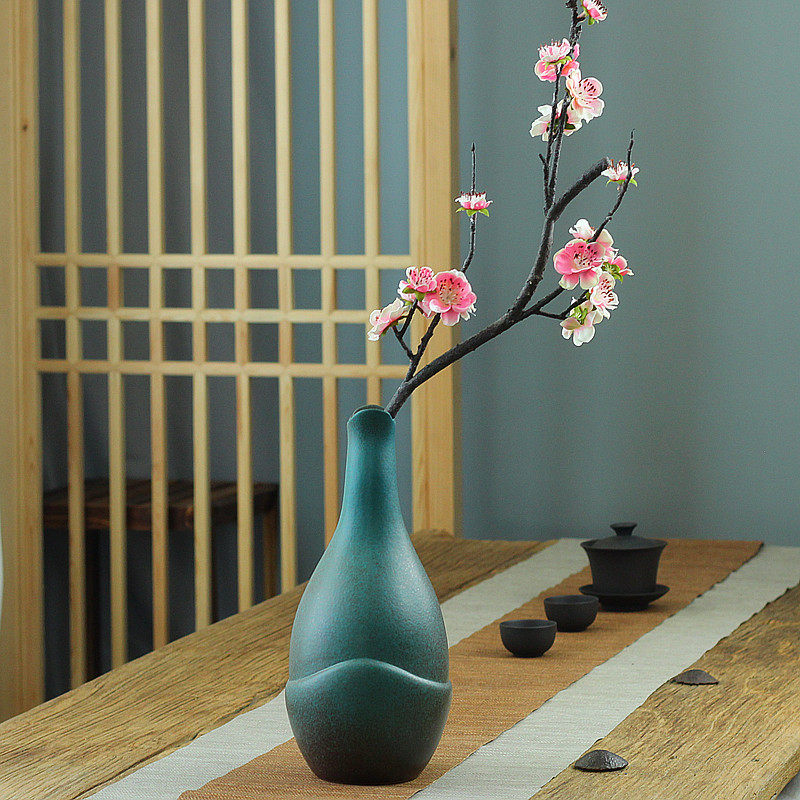新中式禅意陶瓷复古插花器瓶茶桌酒店客厅装饰花瓶