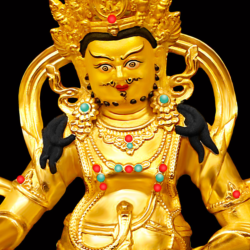 摆件佛像黄财神财神纯铜手工藏传密宗居家室内摆件
