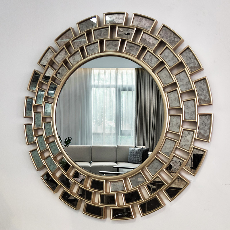 欧式装饰镜现代壁饰挂镜仿古镜面餐边镜客厅镜子化妆镜壁炉镜玄关