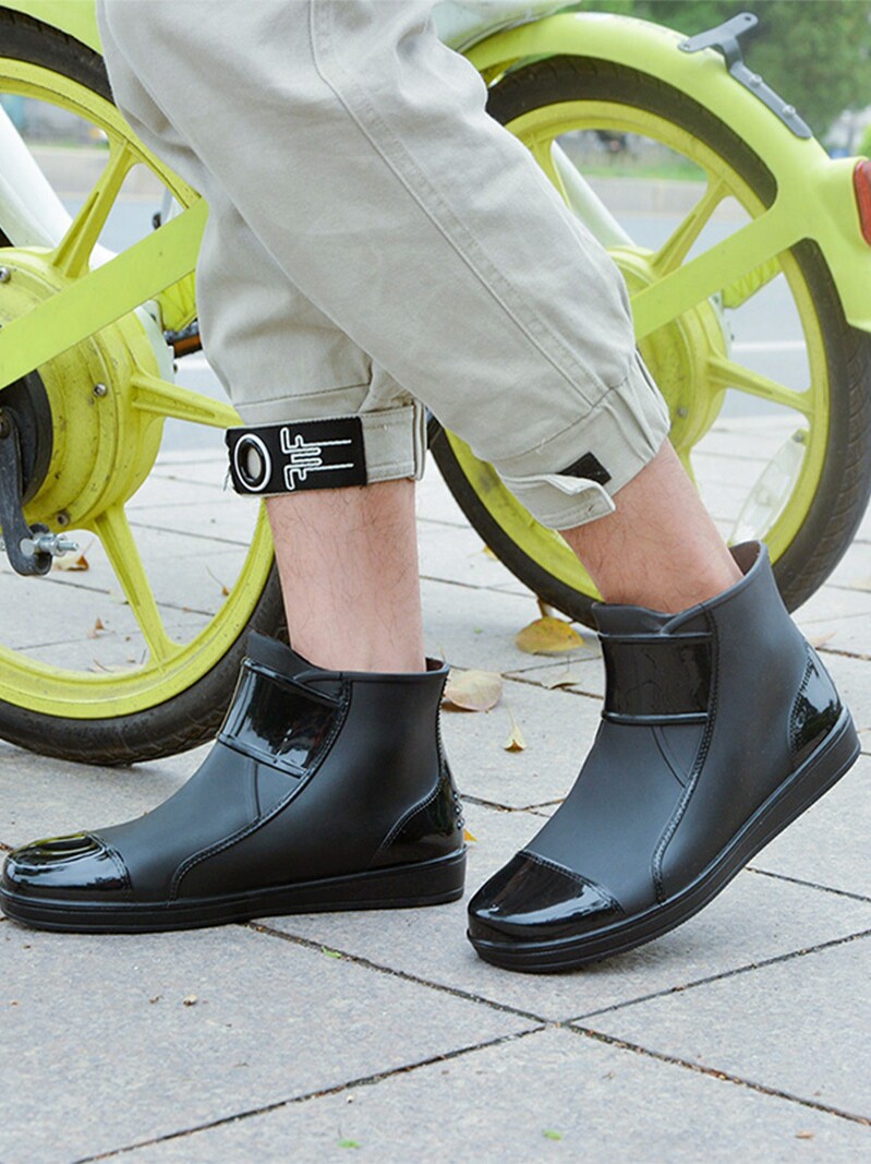 皮鞋雨鞋男潮低帮时尚水鞋男防水雨靴防滑短筒雨鞋