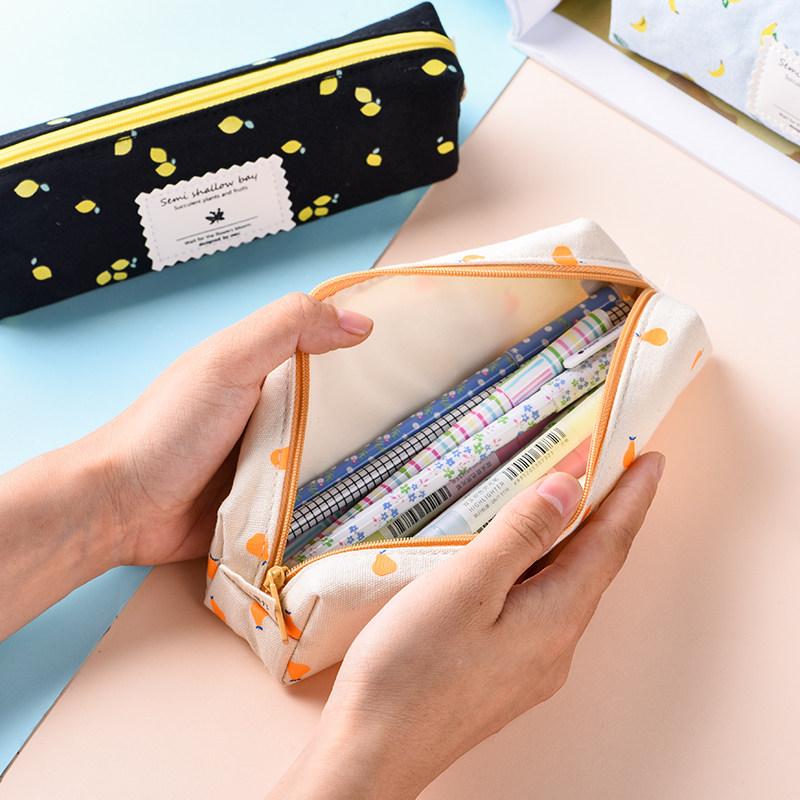 得力文具笔袋男女多功能韩国简约女生小清新可爱文具盒笔盒铅笔袋铅笔