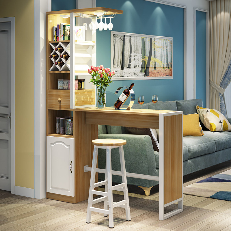北欧吧台桌现代简约家用客厅餐厅吧台隔断柜玄关门厅柜酒柜高脚桌