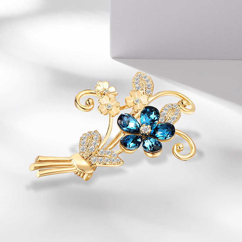 花朵胸针镶钻水晶森系百搭别针西装高档精致胸针