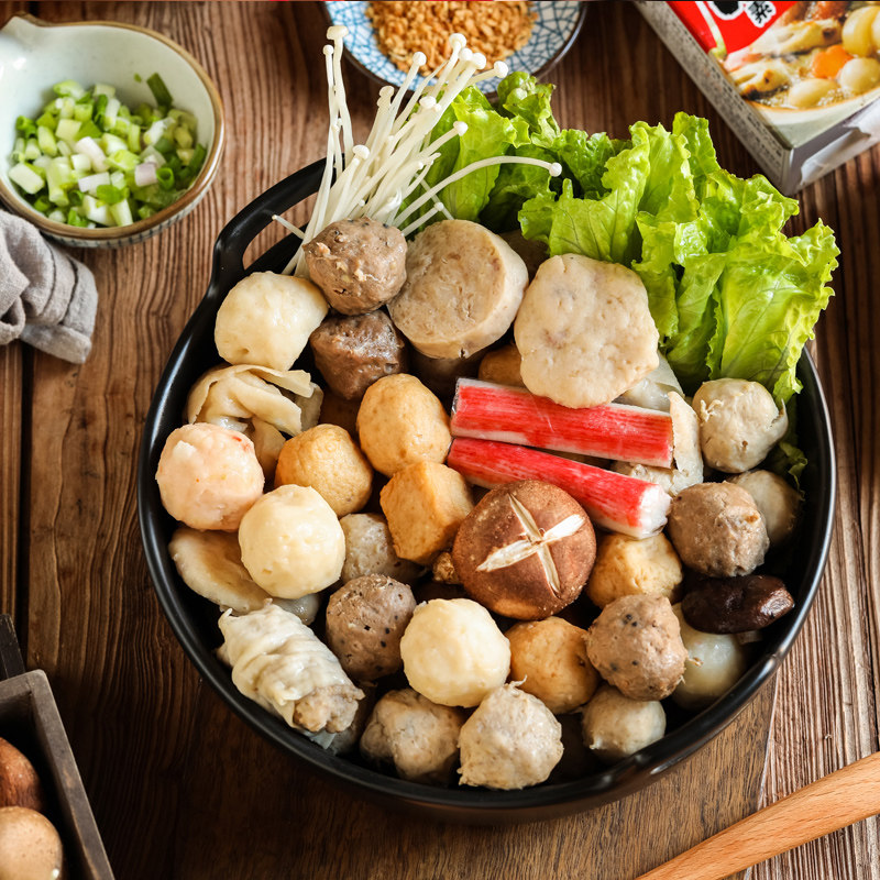 年货礼盒潮汕海鲜丸子组合套餐鱼丸墨鱼丸鱼皮饺虾丸火锅食材