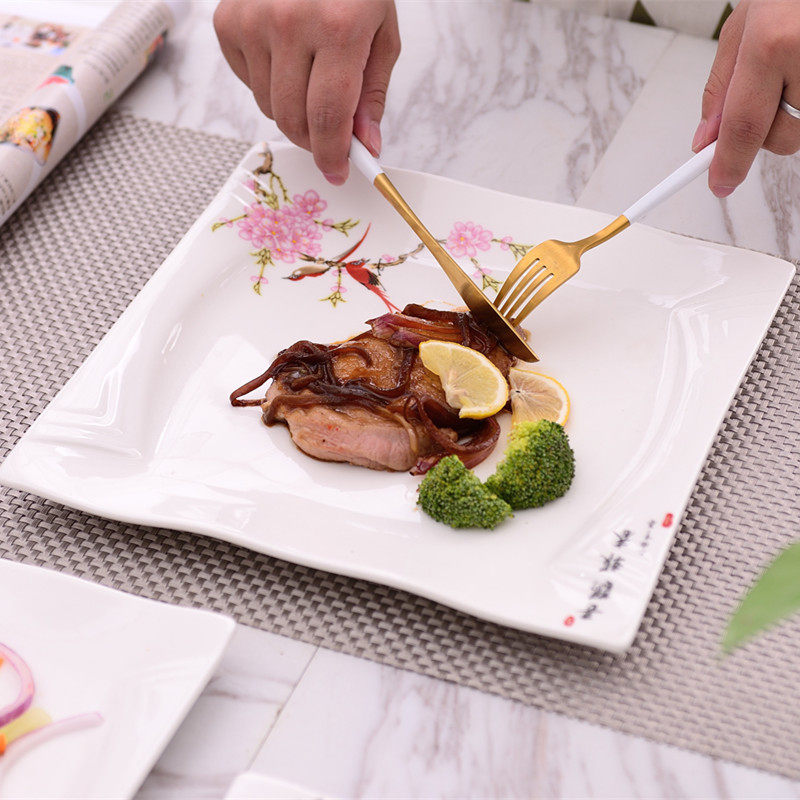 特色餐厅冷菜盘陶瓷西餐牛排盘子创意个性酒店餐具盘