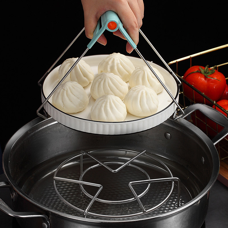 加厚304不锈钢蒸架高压锅隔水高脚蒸架家用电饭锅蒸笼馒头蒸菜架-淘优