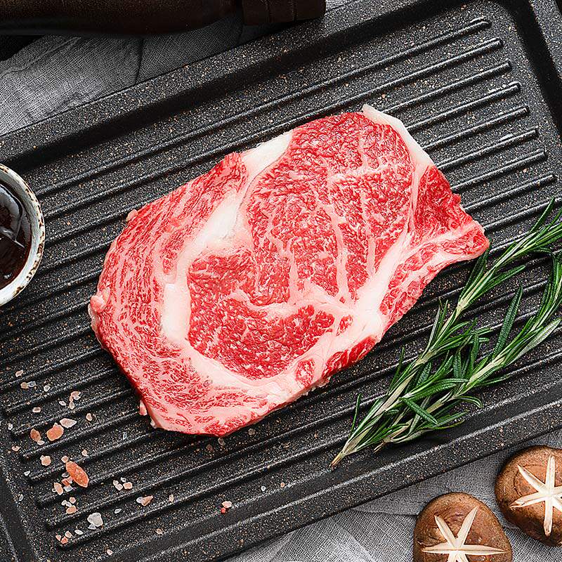 【纽澜地黑牛】新鲜眼肉西冷上脑雪花牛排套装200g*6片原切谷饲