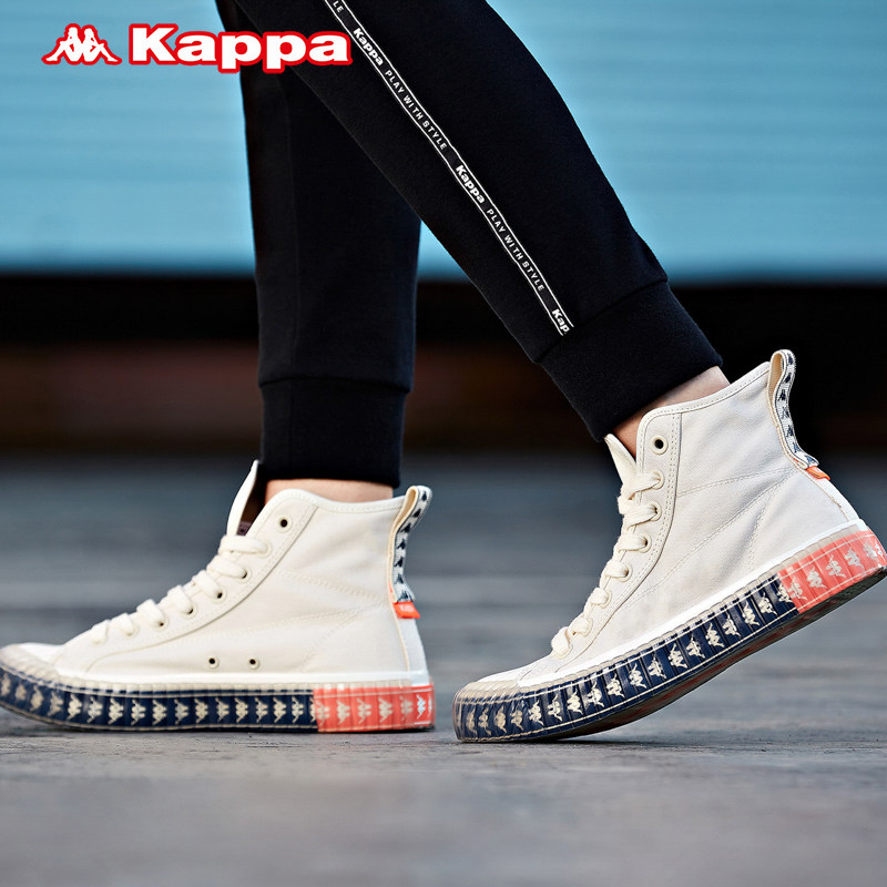 kappa卡帕outlets串标情侣高帮帆布鞋休闲板鞋轻便帆布鞋