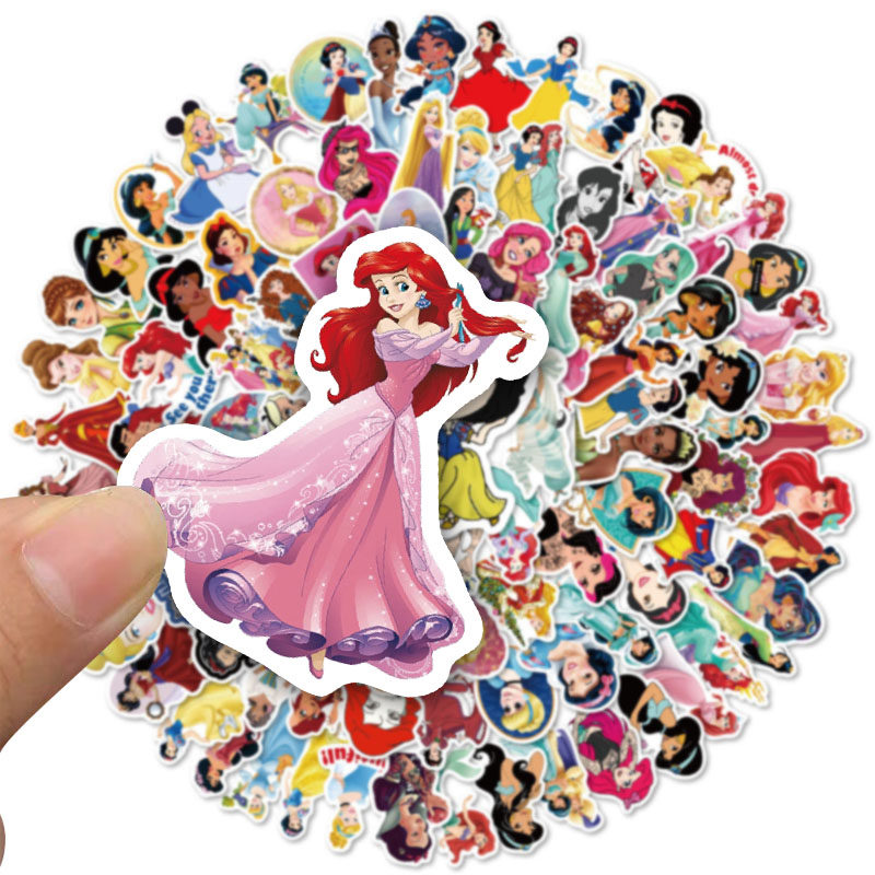 100张迪士尼公主驾到行李箱笔记本头盔电脑吉他滑板防水笔记本个性小