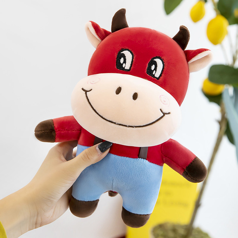 公仔小牛毛绒玩具2021新年礼物抱枕可爱小号奶牛毛绒布艺类玩具