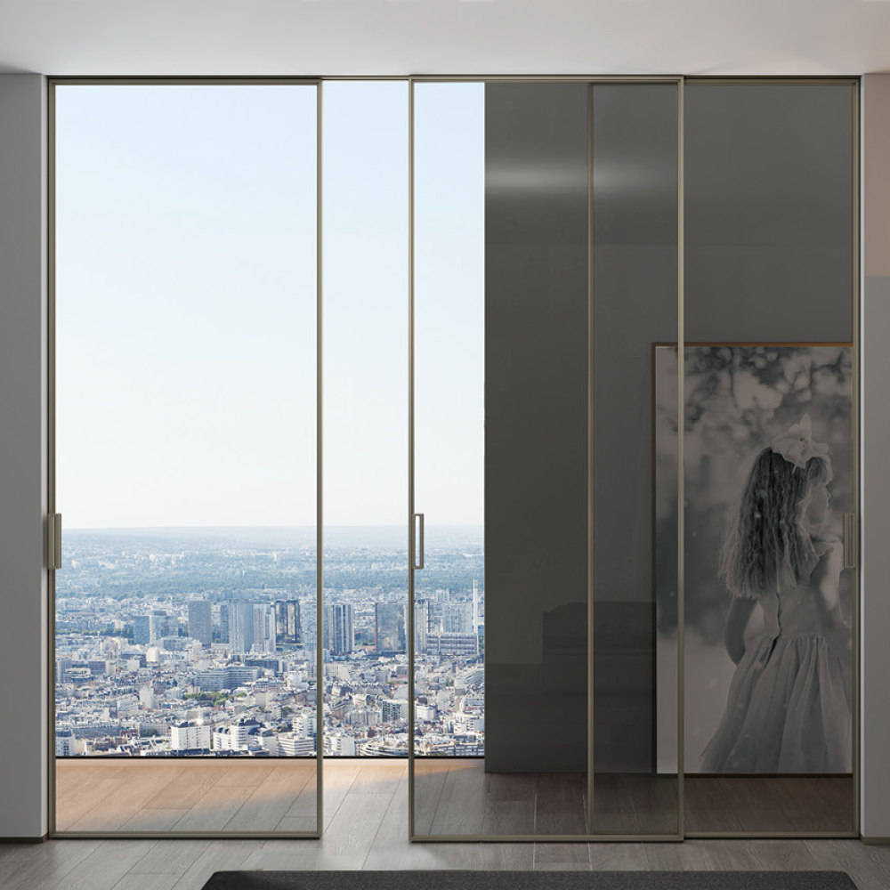 裕安门窗定金极简系列铝合金室内推拉门厨房吊趟门移门