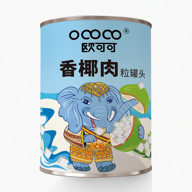 欧可可香椰肉罐头泰国椰子新鲜开罐即食奶茶店原料椰子嫩椰肉果粒