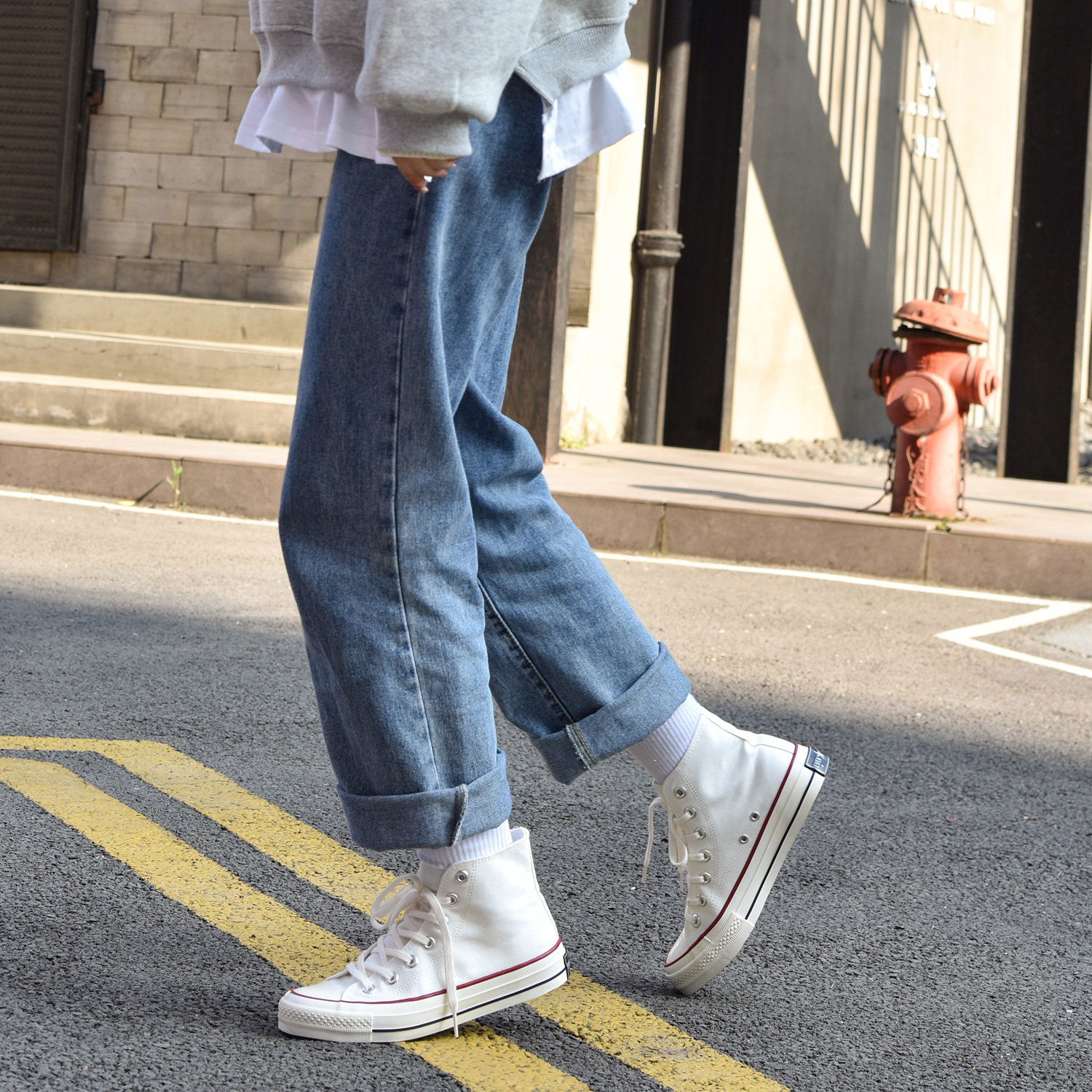 mistery高帮帆布鞋2022新款板鞋女韩版ulzzang百搭鞋子帆布鞋