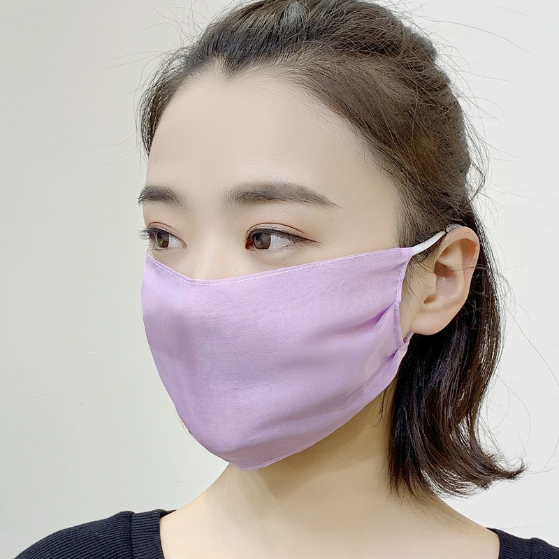 透气夏季真丝防晒口罩女薄款100桑蚕蚕丝全脸口罩