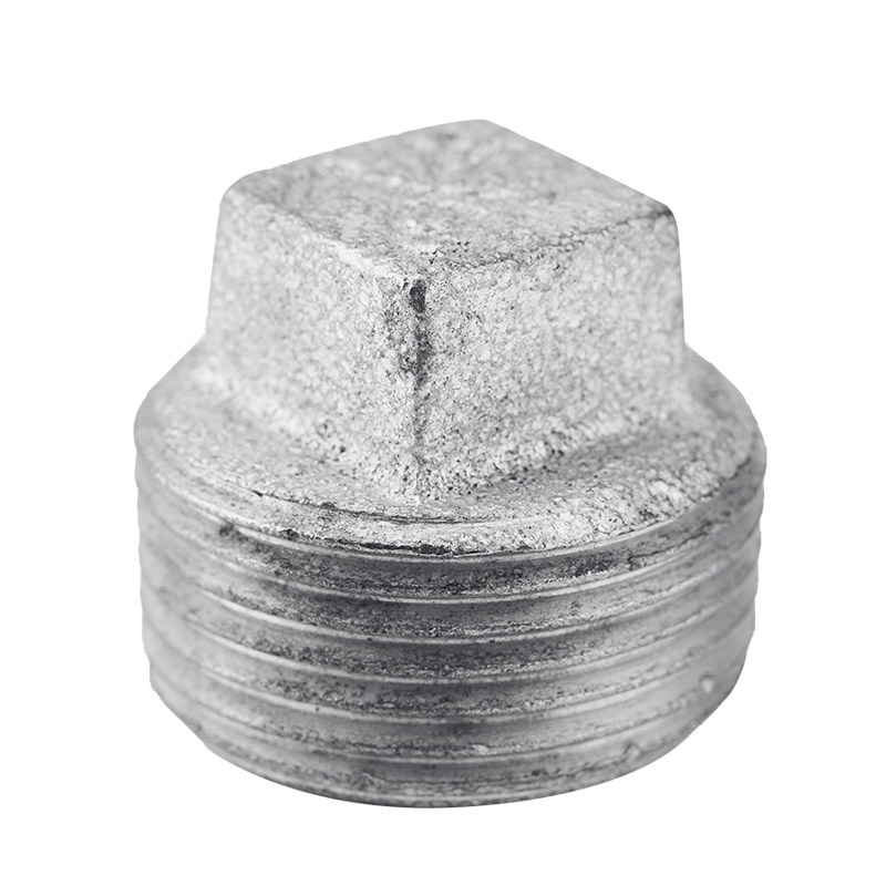 顶建玛钢管件镀锌堵头4分6分1寸外丝管堵管堵