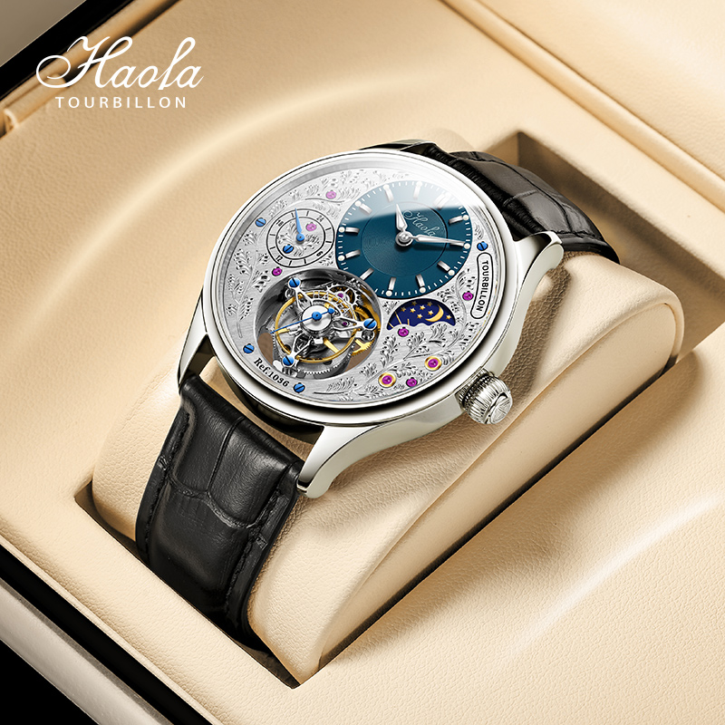 520礼物豪法真陀飞轮机芯机械表正品镂空男士手表男复古雕花星空