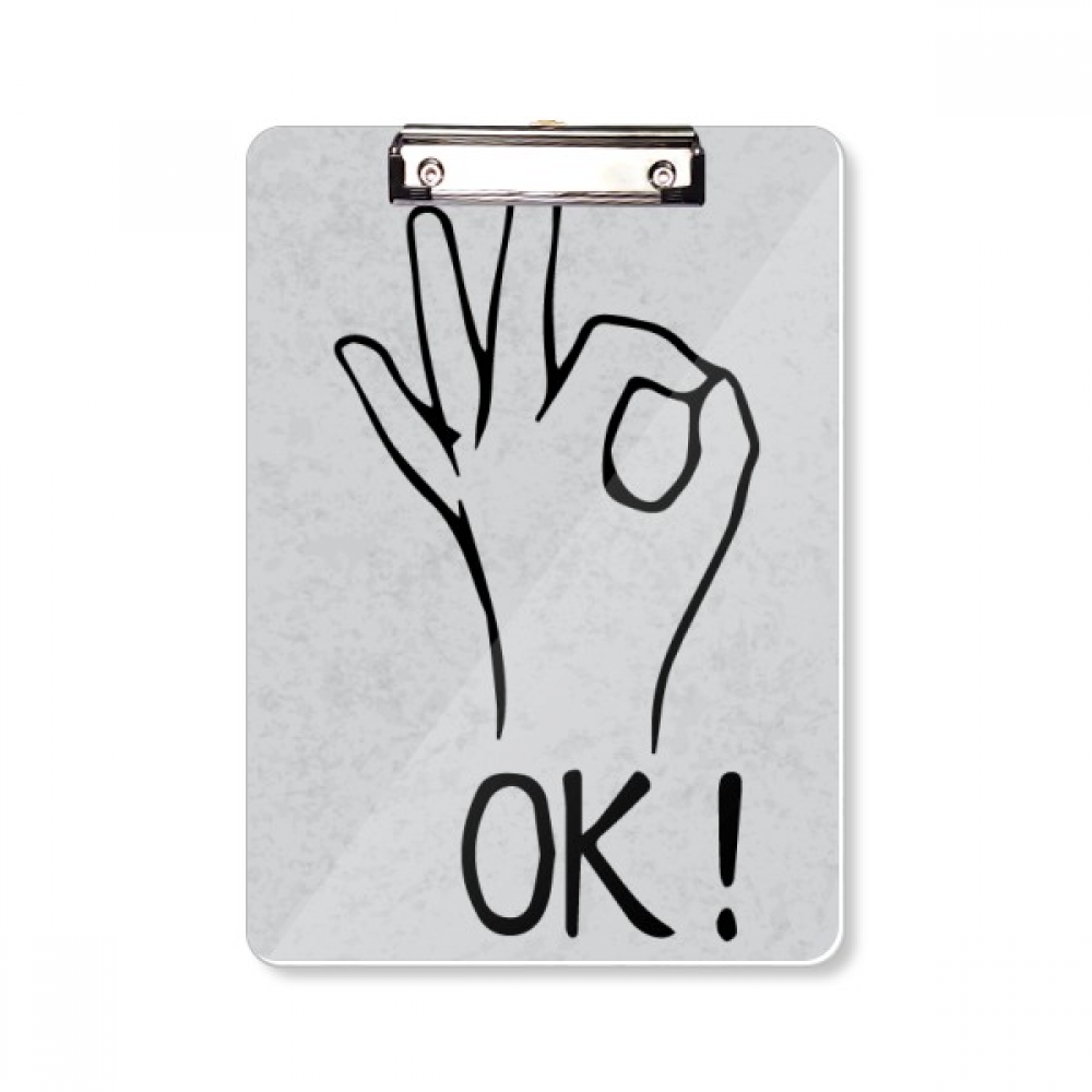黑色ok个性手势图案平头文件夹书写垫板考试书写板