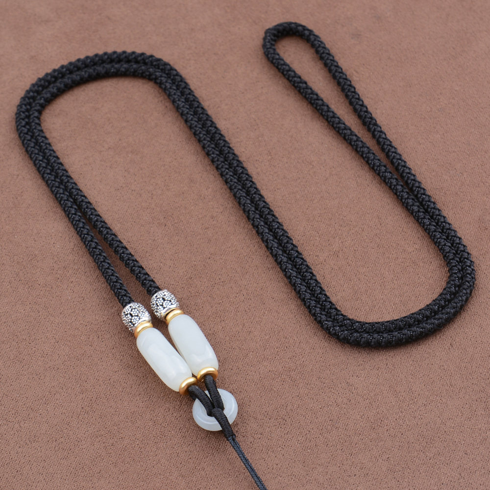 玉佩项链观音挂坠绳子玉佛翡翠挂绳和田玉手绳