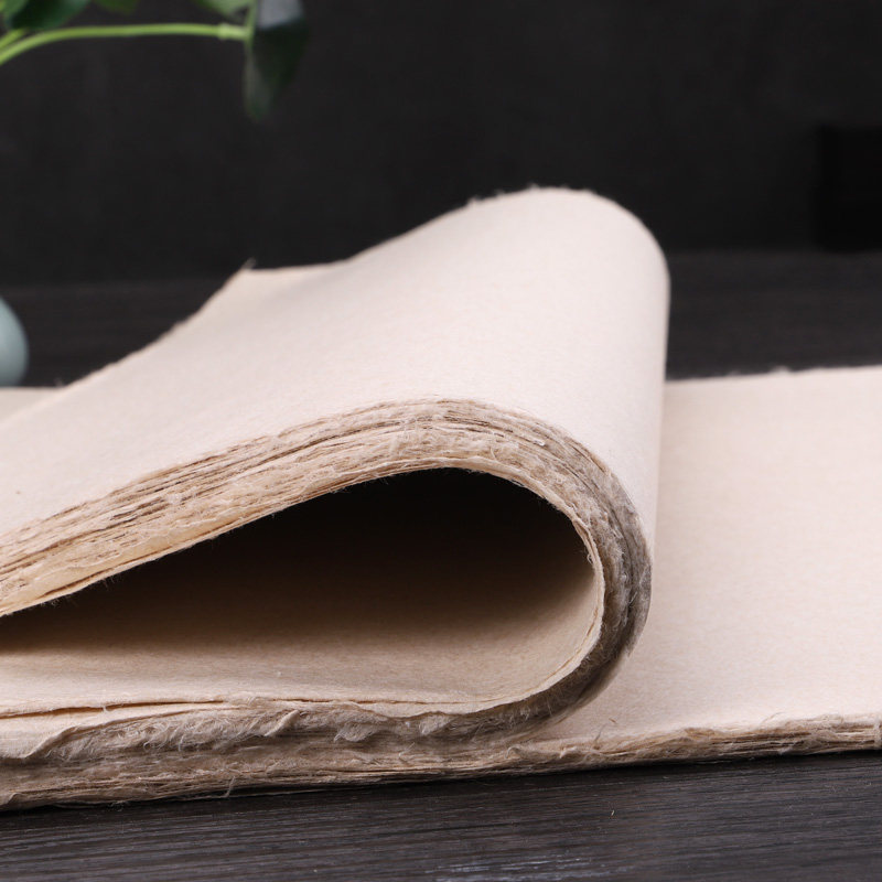 楮皮纸半生半熟宣纸四尺仿宋元拟古明清古纸小楷抄心经山水写意传统