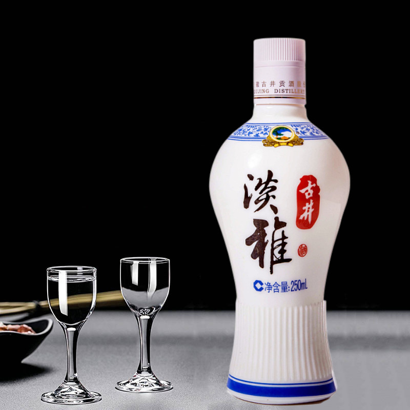 【酒厂授权】古井淡雅酒蓝色浓香白酒纯粮古井贡酒试饮42度250ml