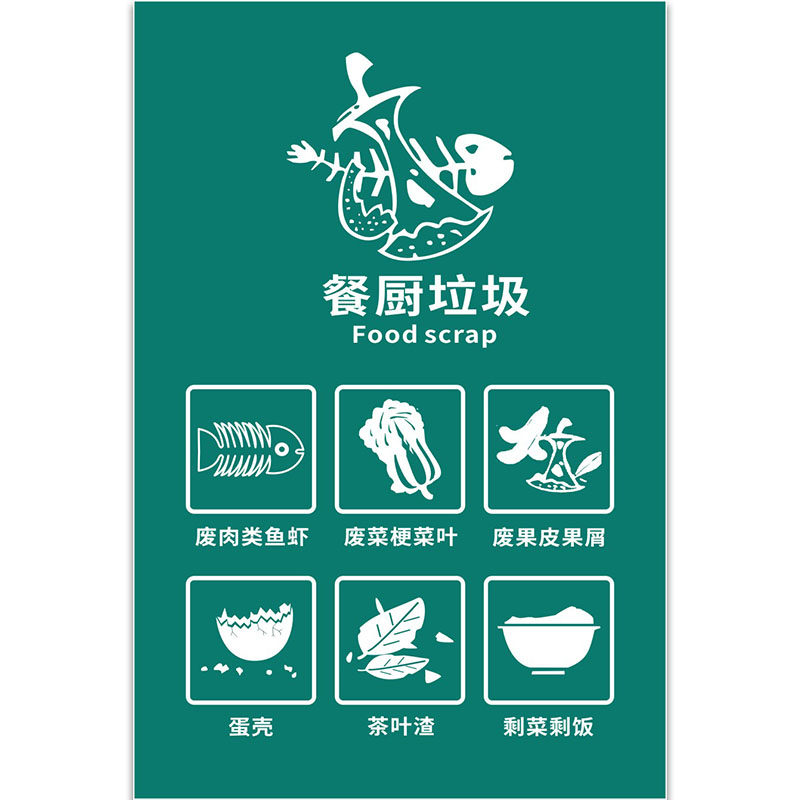 可回收贴纸垃圾分类厨余标识标签垃圾箱干湿其它铭牌