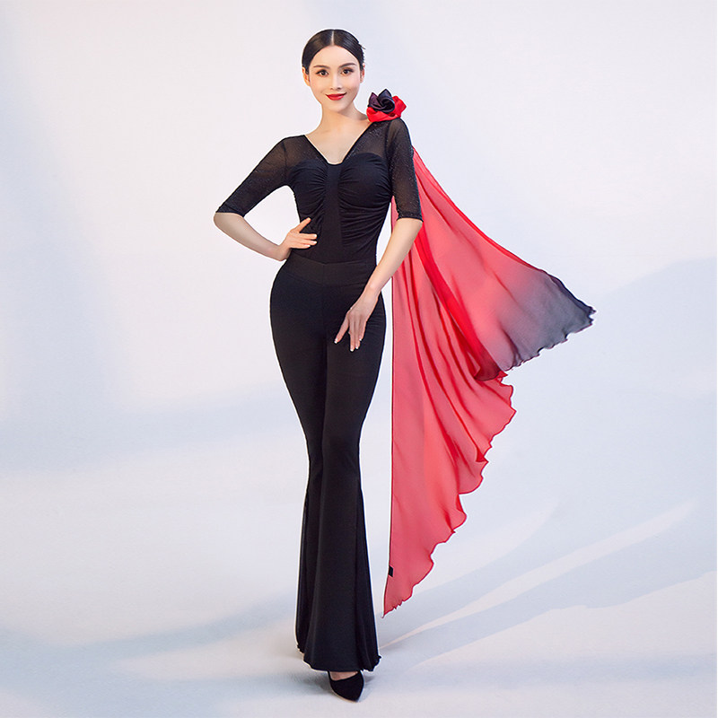 舞姿翼网红形体礼仪训练服装夏季高级莫代尔型舞蹈现代舞服装