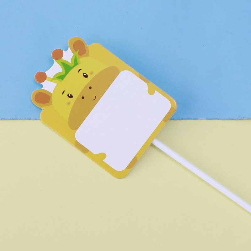 可手写烘焙生日蛋糕装饰 生肖卡通写字牌插件 生日烘焙空白插卡