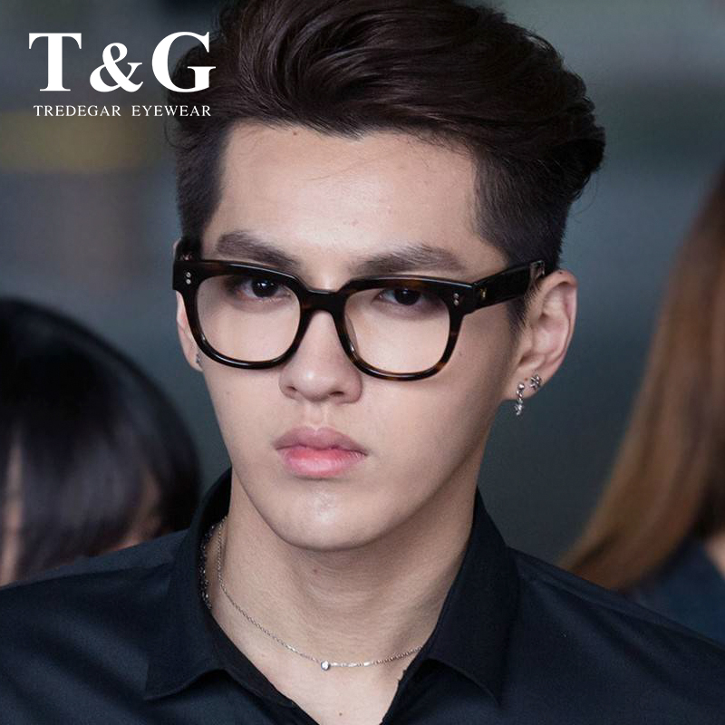 gm黑框眼镜框女防蓝光辐射平光镜大脸显瘦unac网红素颜护目近视镜