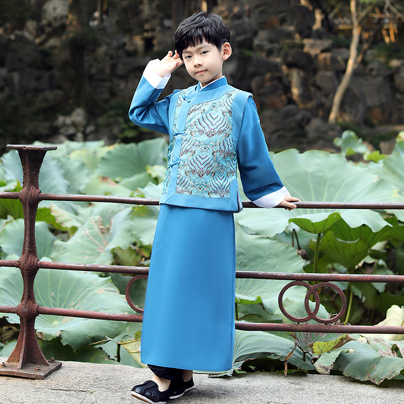 男童汉服秋冬儿童古装小男孩中国风古风少爷服童装国学演出服男