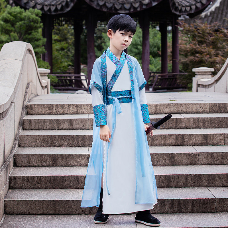 男童薄款小男孩国学童装2021古风套装儿童汉服唐装
