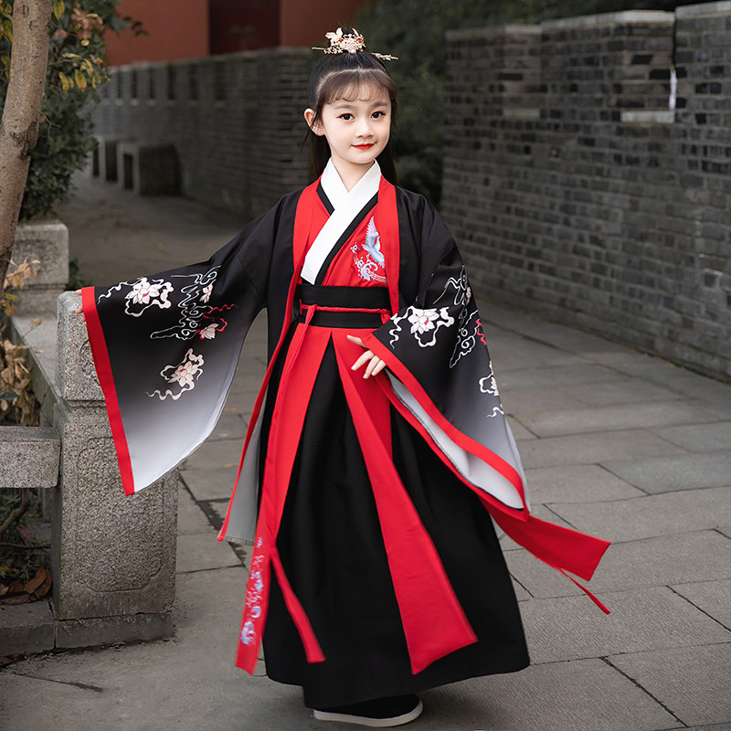 女童古装小女孩超仙武侠童装襦裙侠客演出服套装唐装