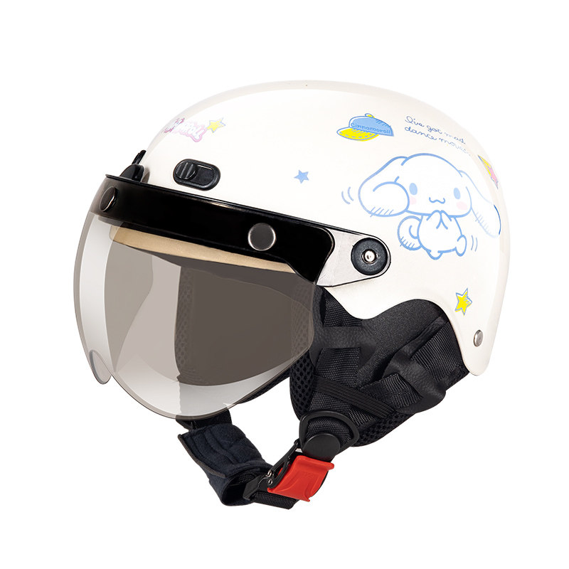 var儿童大耳电动摩托车头盔男孩可爱四季女孩摩托车头盔