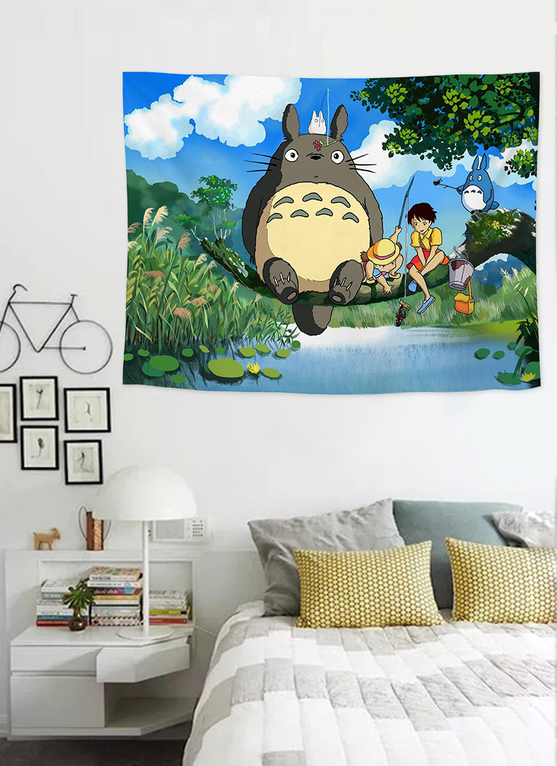 宫崎骏动漫背景ins挂布网红挂毯卧室客厅装饰布挂毯
