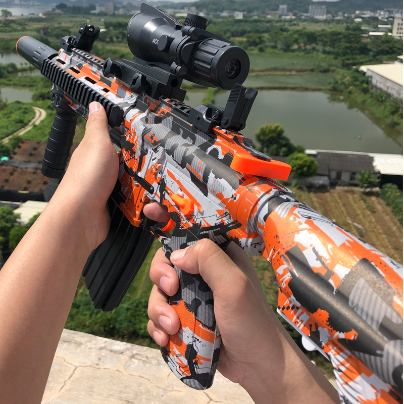 乐辉手一体m416电动连发水弹突击步抢男孩绝地电动玩具枪