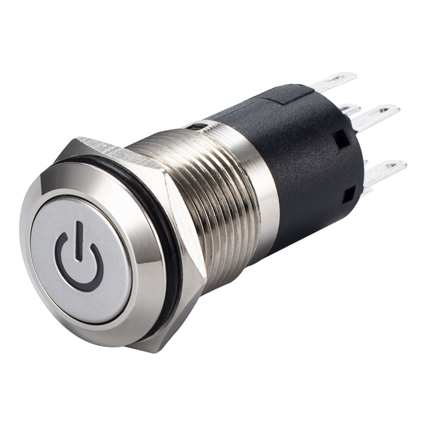 16mm金属按钮开关双闪双路双双联防水点动小型开关