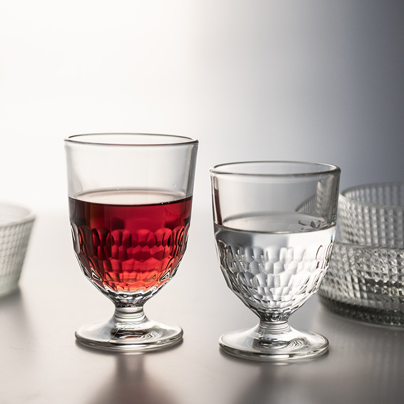 法国进口larochereartois蜂窝欧式玻璃矮脚红酒玻璃杯