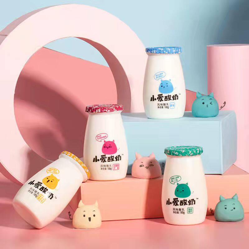 顺丰皇氏乳业小爱酸奶180g12瓶原味海盐青柠酸奶