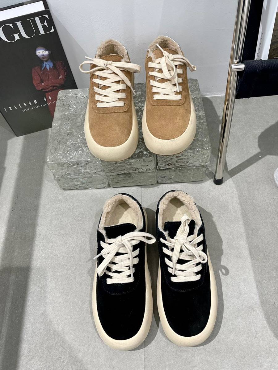 星星小脏鞋加绒真皮厚底板鞋女款2022新款羊羔毛女鞋秋冬款脏脏鞋