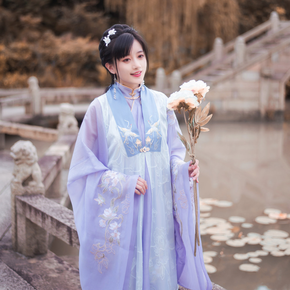 徽韵百搭外套花纹日常对襟刺绣明制汉服