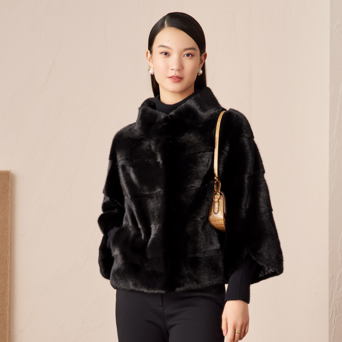 vgrass维格娜丝2021年冬季新款商场同款水貂毛皮草皮草皮草