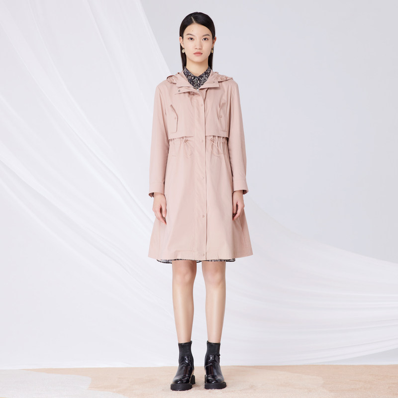 vgrass维格娜丝2021秋季新款商场同款抽绳收腰风衣外套vsfym32480