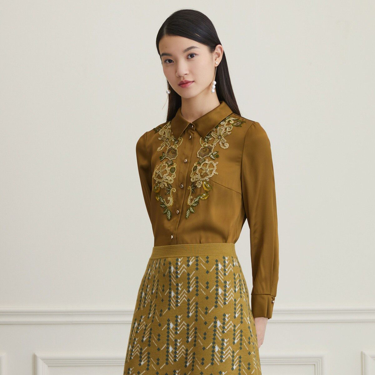 vgrass维格娜丝2021年春季新款艺术衬衫vscsm10170衬衫