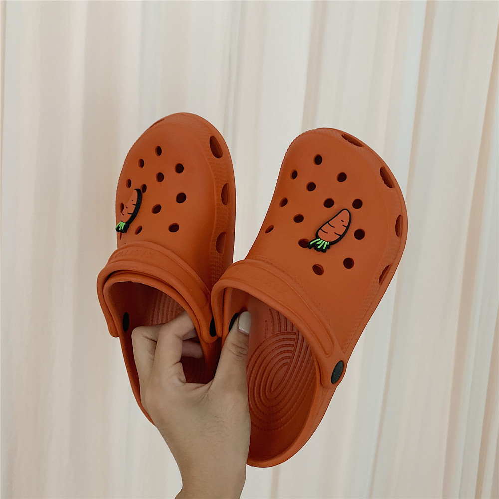 洞洞鞋女韩版新款卡通ins可爱平底包头休闲懒人凉拖鞋护士鞋防滑