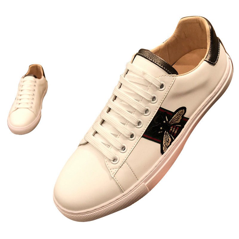 酷奇官网旗舰店小白鞋男士小蜜蜂正品秋季真皮百搭休闲板鞋